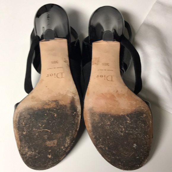 Christian Dior Black Slingback Sandals sz 8 1/2 - Picture 5 of 6